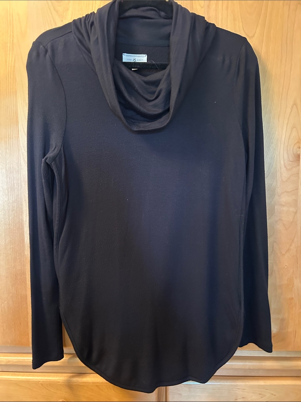 Cowl Neck Long Sleeve Tunic - Grey